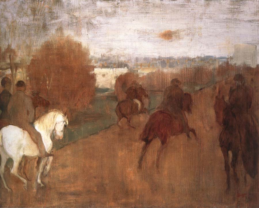 Edgar Degas Horses and Riders on a road